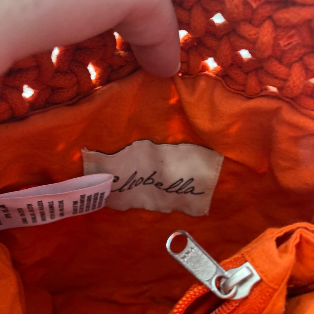 Cleobella macrame orange Monaco woven bag - Picture 3 of 9